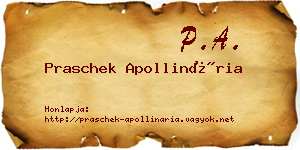 Praschek Apollinária névjegykártya
